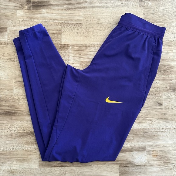 Nike Pro Elite Running Pants Mens Size XS DA3128-545‎ LSU Purple Yellow